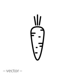 carrot, line sign, icon vector
