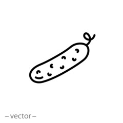 cucumber, line sign, icon vector