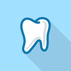 White tooth logo icon. Flat illustration of white tooth vector logo icon for web design