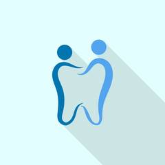 Family dental logo icon. Flat illustration of family dental vector logo icon for web design