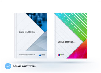 Abstract double-page brochure material design style with colourful layers for branding. Business vector presentation broadside.