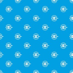 Eye pattern vector seamless blue repeat for any use
