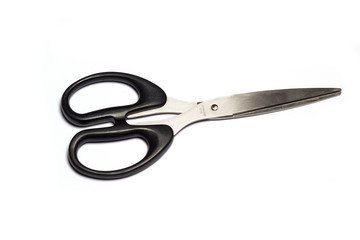 Scissors on white background