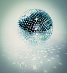 mirror ball.isolated on a dark background.