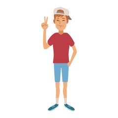 young man doing hands expressions vector illustration graphic design