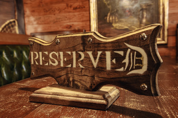 wooden reserve table