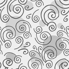 Adstract hand drawn seamless pattern with waves.