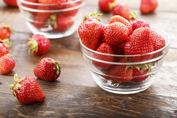 strawberry in a glass plate