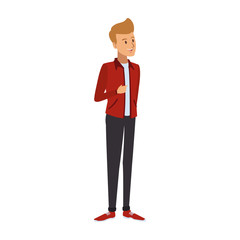 Young man cartoon vector illustration graphic design