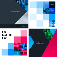 Set of abstract vector design for graphic template. Creative modern business background.