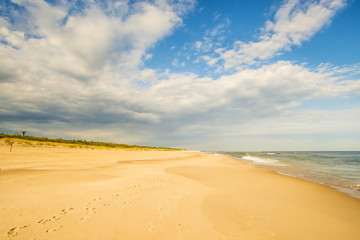 Fototapeta na wymiar lonesome beach of the Baltic Sea in Poland, Ustka