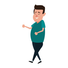 Fat man cartoon vector illustration graphic design