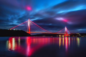 Yavuz Sultan Selim Bridge in Istanbul, Turkey - obrazy, fototapety, plakaty