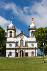 Fototapeta na wymiar View of square and church in the historic city of Vassouras, Rio de Janeiro on sunny day.