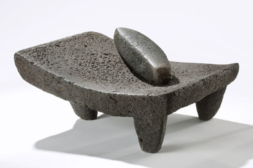 Volcanic stone utensil used for grinding food by hand