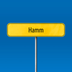 Hamm Town sign - place-name sign