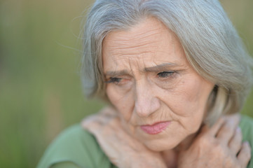 senior beautiful  sad woman