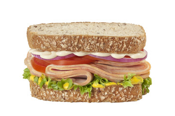 Sumptuous classic ham sandwich neatly presented
