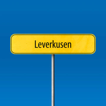 Leverkusen Town sign - place-name sign