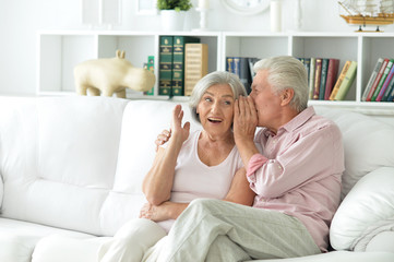 Close-up portrait of a  senior couple