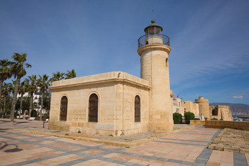 Fototapeta na wymiar Roquetas del Mar lighthouse Costa de Almería, Andalucía Spain 