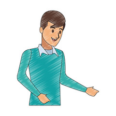 Young man cartoon vector illustration graphic design