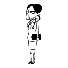 Cute female doctor cartoon vector illustration graphic design