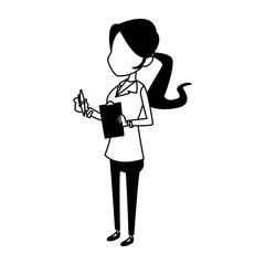 Cute female doctor cartoon vector illustration graphic design