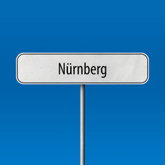 N&uuml;rnberg Town sign - place-name sign