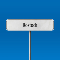 Rostock Town sign - place-name sign