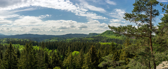 Panorama Aussicht vom Lindigtblick in die Sächsische Schweiz