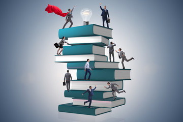 Education concept with books and people