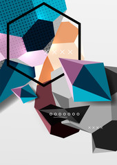 Fototapeta na wymiar Color 3d geometric composition poster