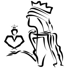 Prince giving heart and engagement ring