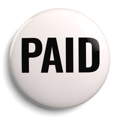 Paid Sign Round Symbol Isolated