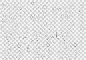 Fototapeta Realistic water droplets on the transparent window. Vector obraz