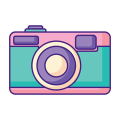 photographic camera icon over white background, vector illustration