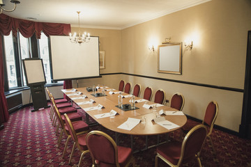Board Room with a Projector Set Up