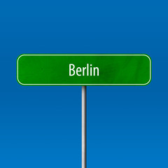 Berlin Town sign - place-name sign