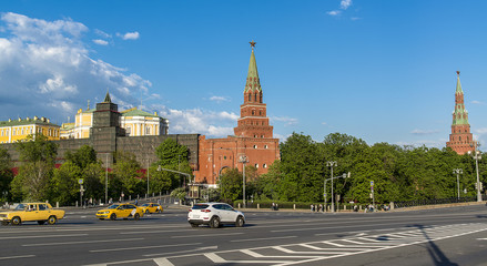 Fototapeta na wymiar Panorama of the Kremlin in Moscow, Russia - May 13, 2018.