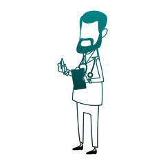 Cute male doctor cartoon vector illustration graphic design