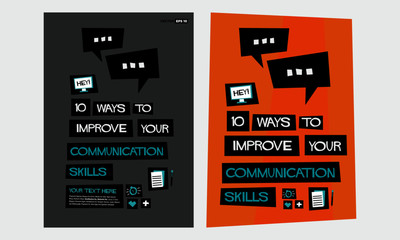 10 Ways to Improve Your Communication Skills Retro Poster Design Template With Text Box