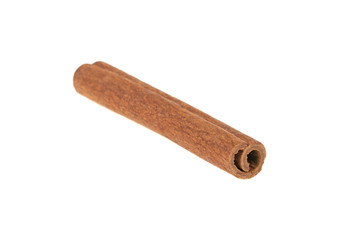stick of cinnamon on white background
