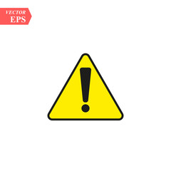 Black hazard warning attention sign with exclamation mark on white eps 10