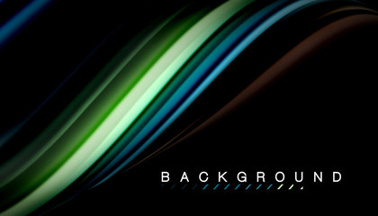 Fluid mixing colors, vector wave abstract background