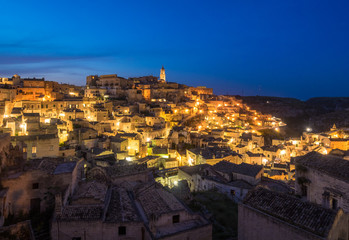Naklejka premium Matera (Basilicata) - The historic center of the wonderful stone city of southern Italy, a tourist attraction for the famous 