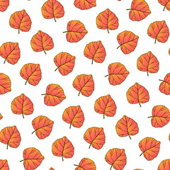 Fototapeta na wymiar Seamless pattern with autumn leaves. Autumn leaf fall.