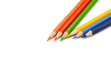color pencils isolated on white background