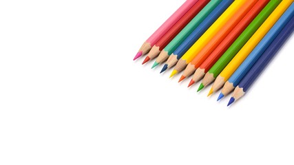 color pencils isolated on white background