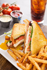 Fried egg and ham sandwich